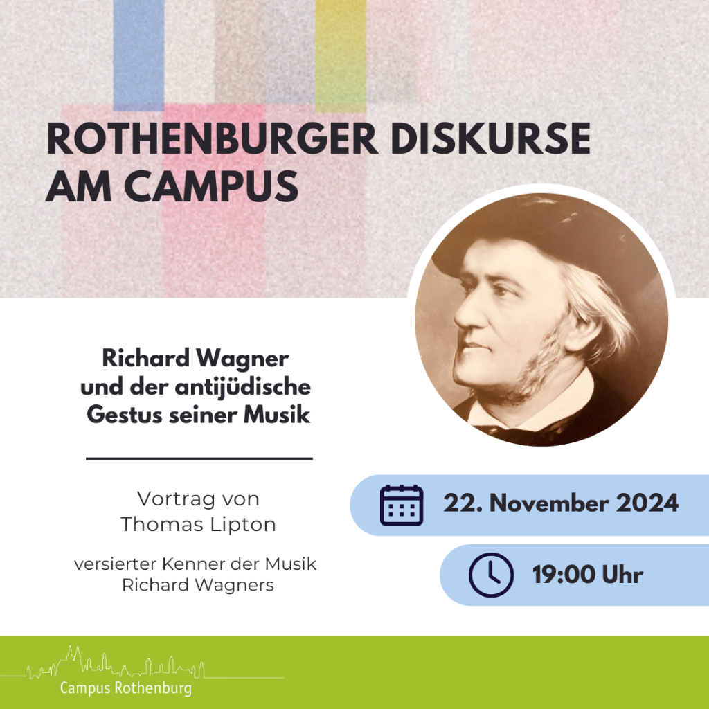 Richard Wagner und der antijüdische Gestus seiner Musik am 22.11.2024 um 19 Uhr